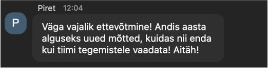 Osaleja tagasiside veebinari chatis
